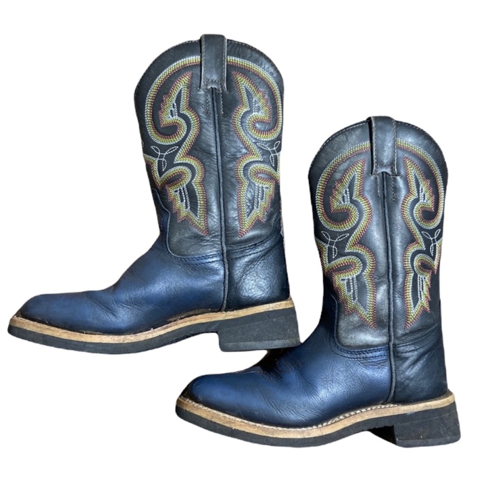 Masterson Boot Co. Navy and Black Cowboy Boots Size 6.5